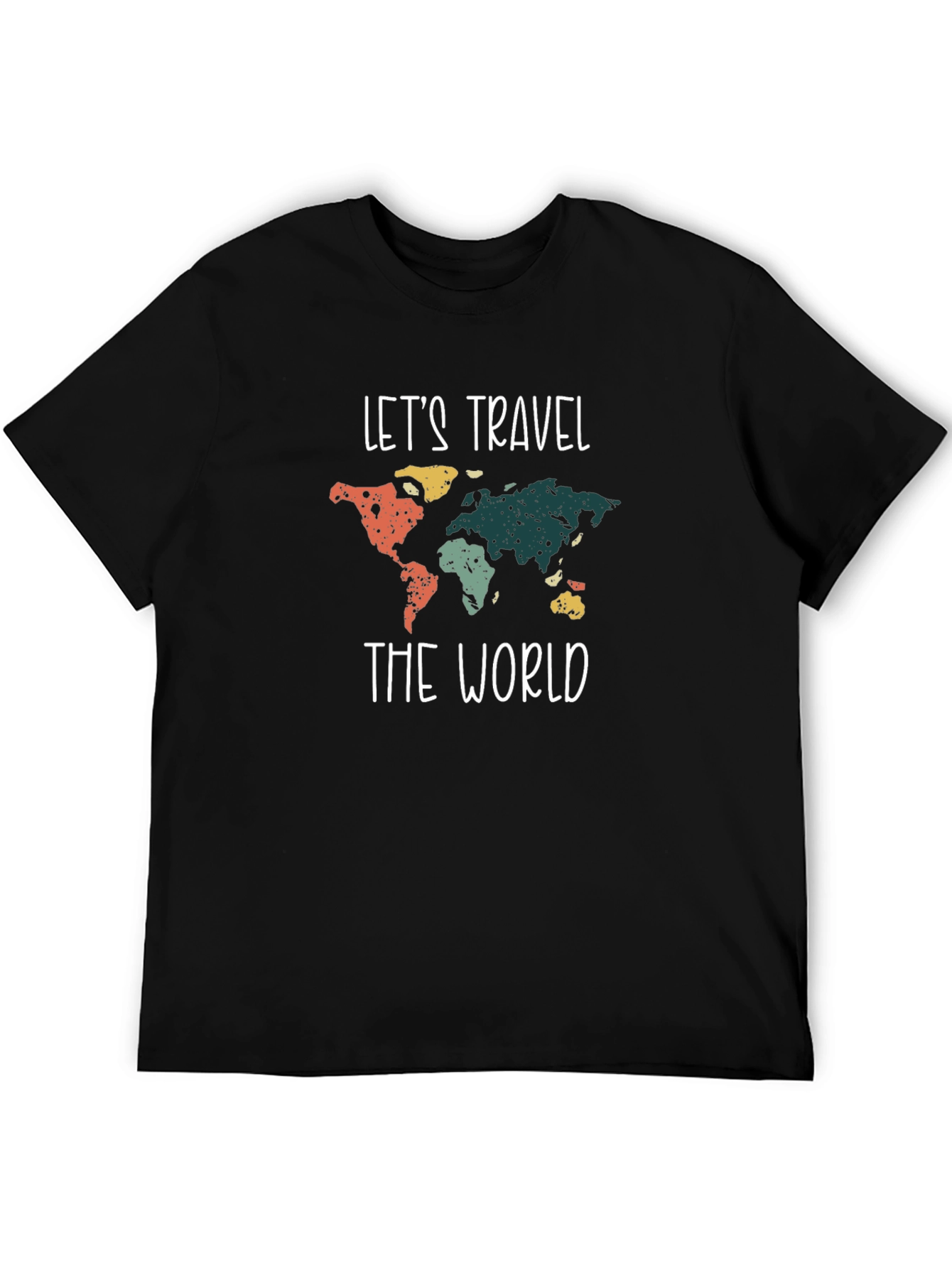 Lets Travel the World Graphic Tee - Black