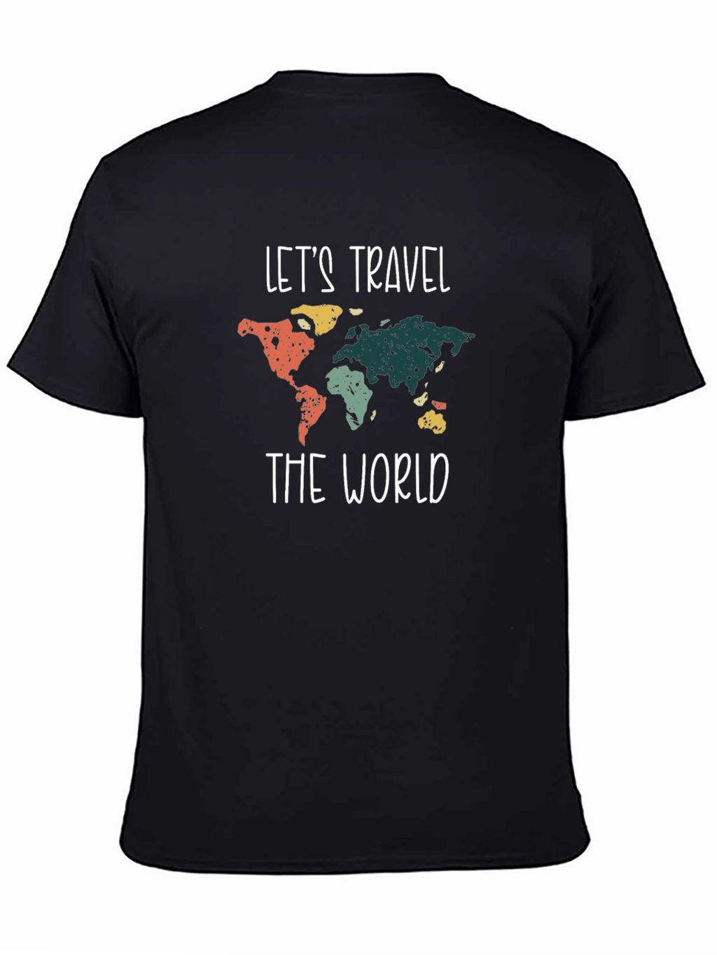 Lets Travel the World Graphic Tee - Black