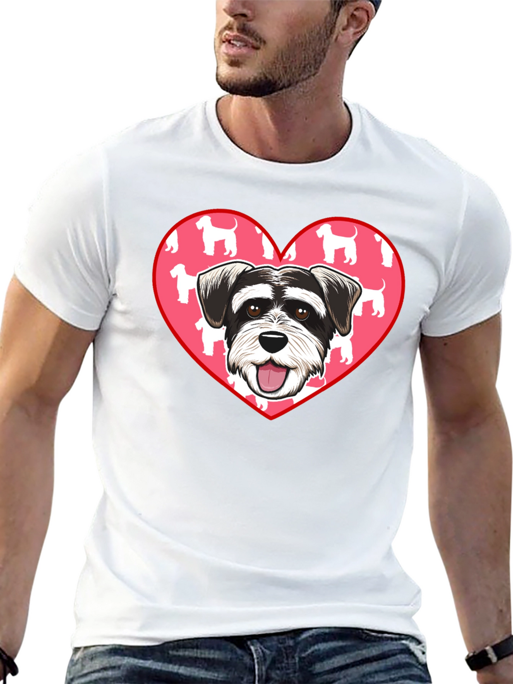 Schnauzer Dog Heart T-Shirt