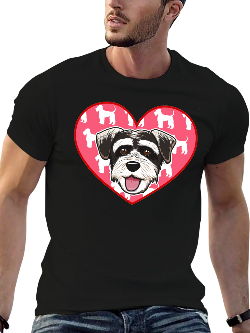 Schnauzer Dog Heart T-Shirt