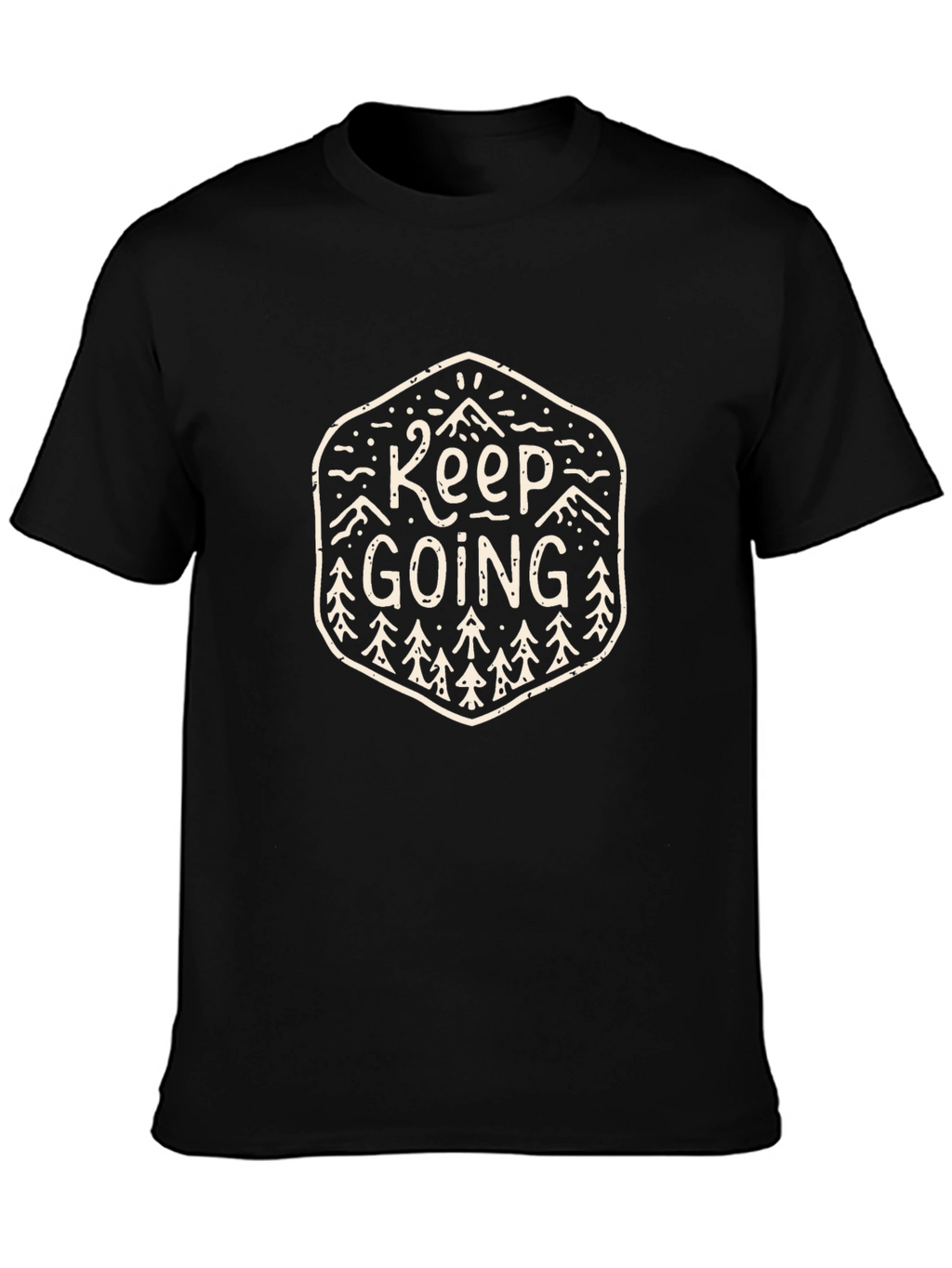 Keep Going Black Graphic T-Shirt