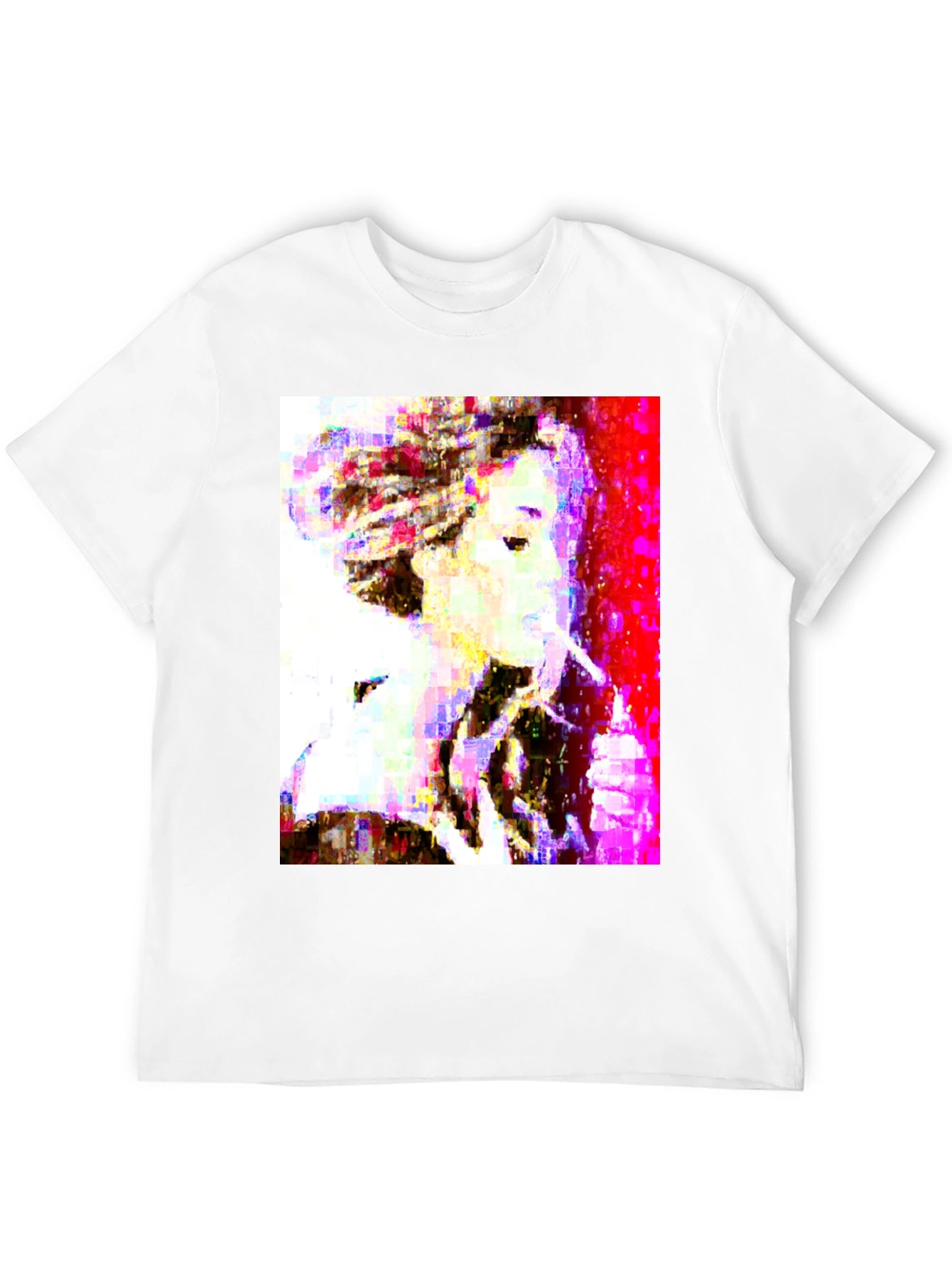 Abstract Pixel Portrait Black T-Shirt