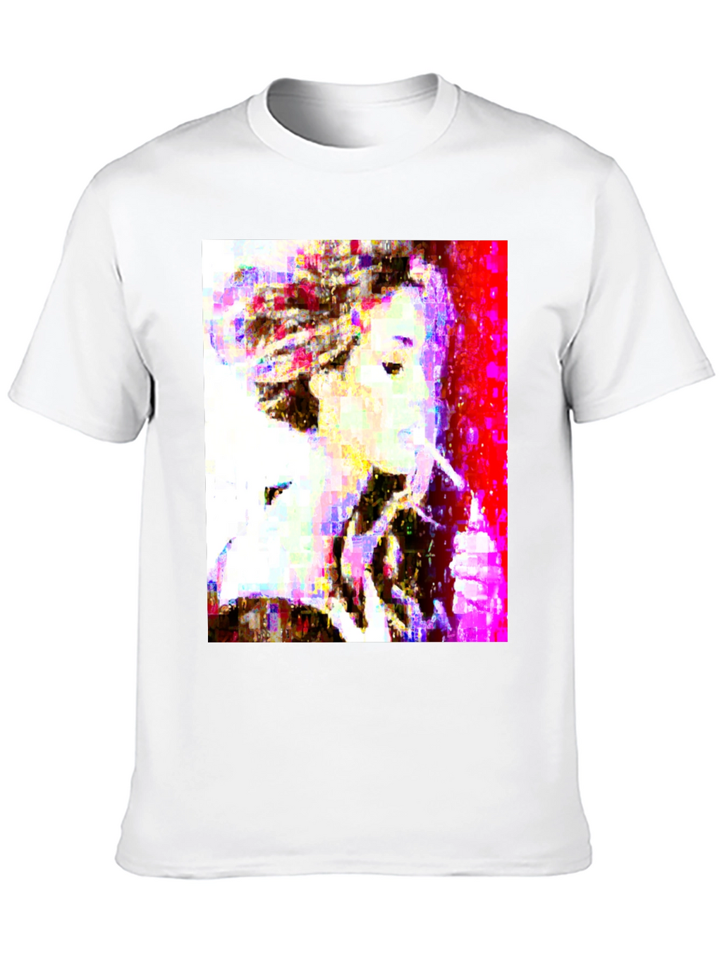 Abstract Pixel Portrait Black T-Shirt