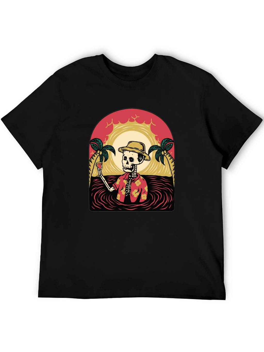 Tropical Skeleton Graphic T-Shirt