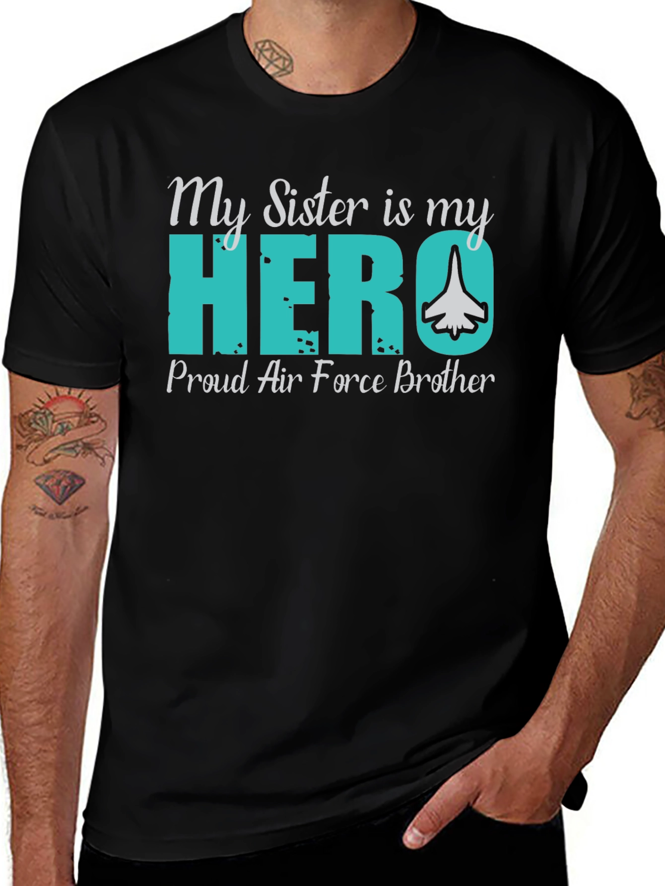 Proud Air Force Brother T-Shirt - My Sister is My Hero