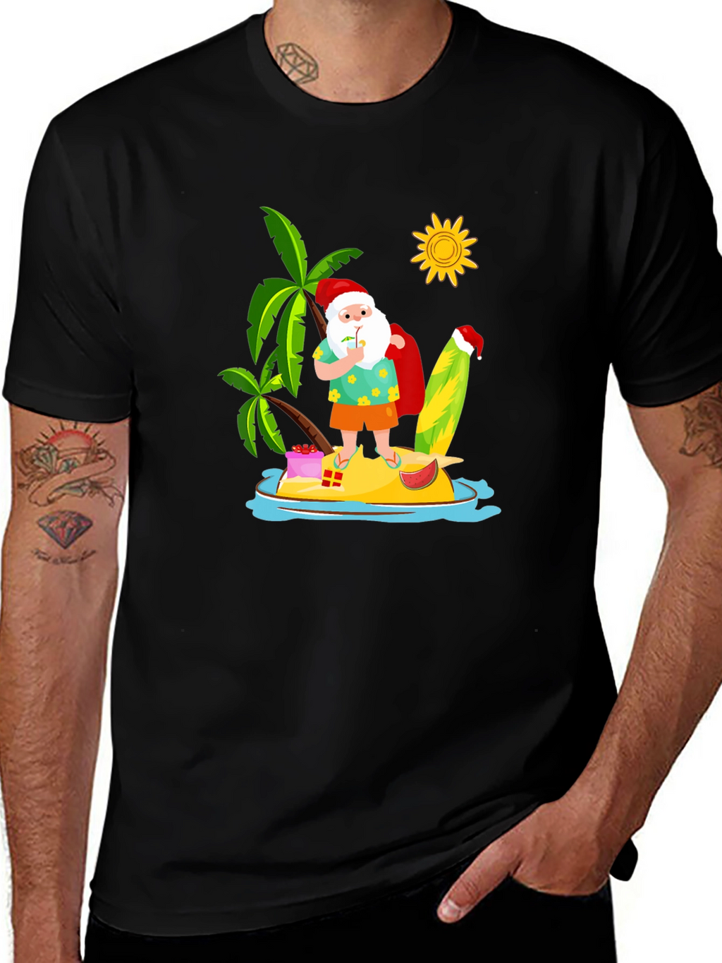 Tropical Santa T-Shirt - Summer Holiday Tee