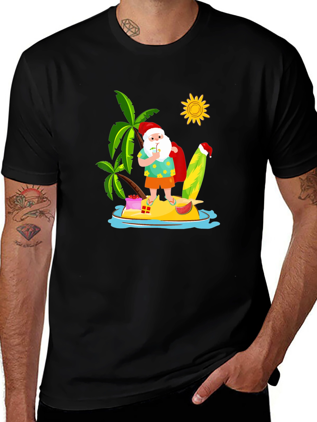 Tropical Santa T-Shirt - Summer Holiday Tee
