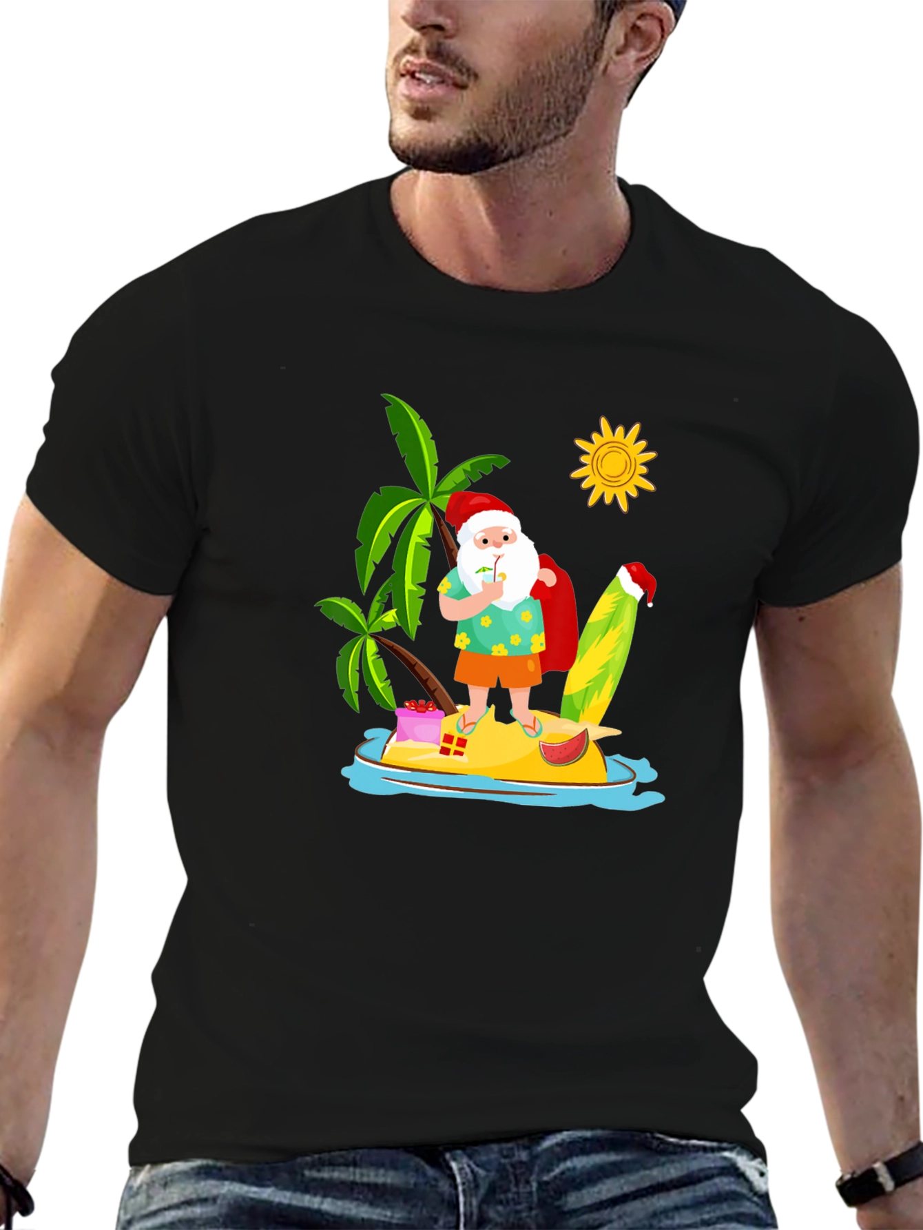 Tropical Santa T-Shirt - Summer Holiday Tee