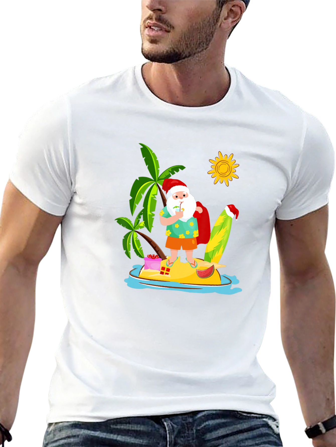 Tropical Santa T-Shirt - Summer Holiday Tee