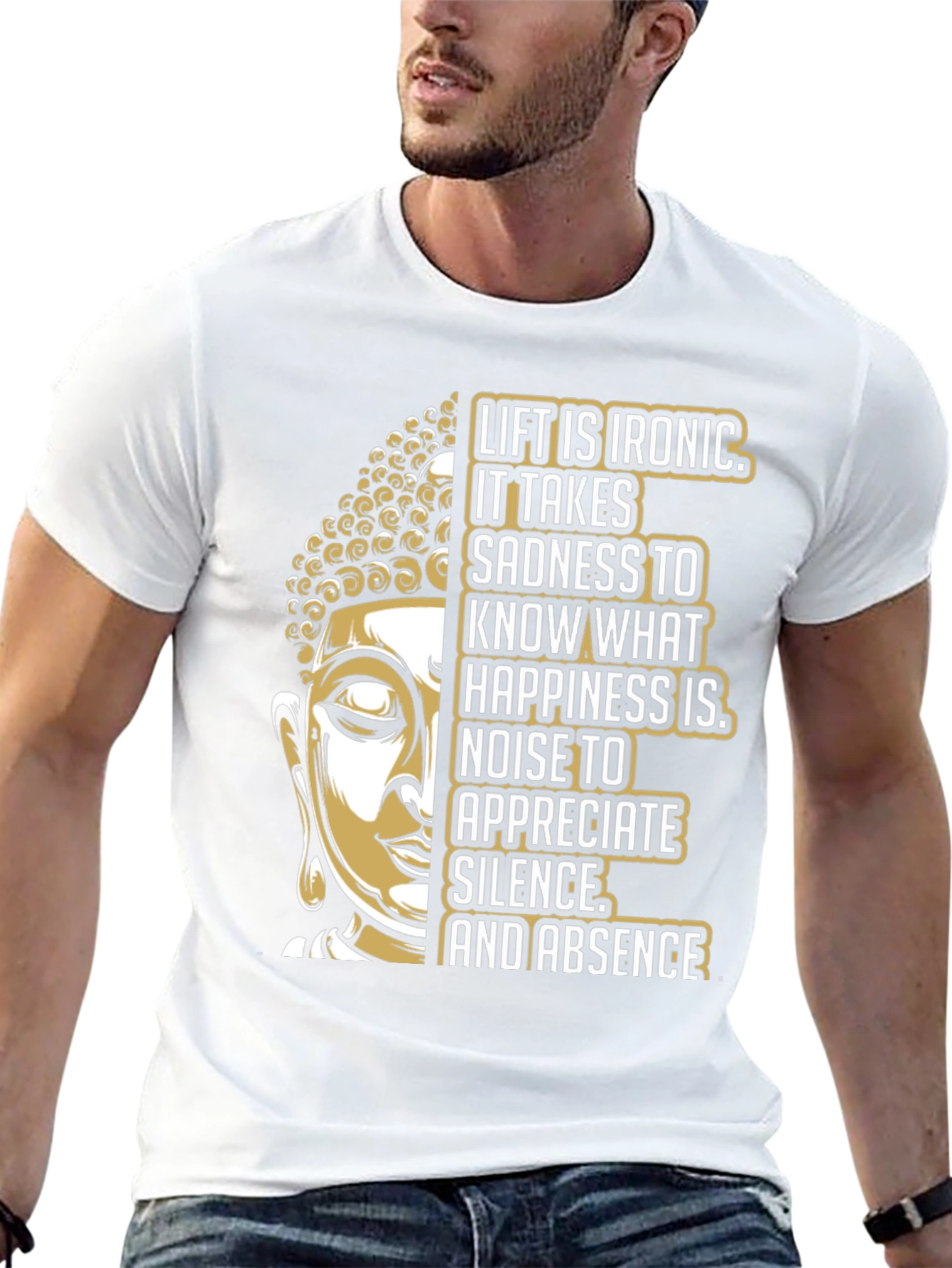 Buddha Graphic Print T-Shirt - Ironic Life