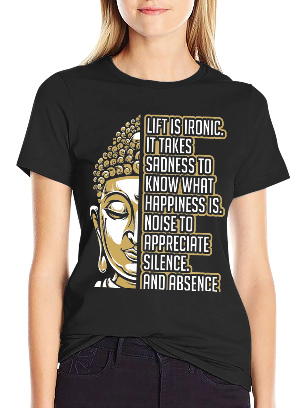 Buddha Graphic Print T-Shirt - Ironic Life