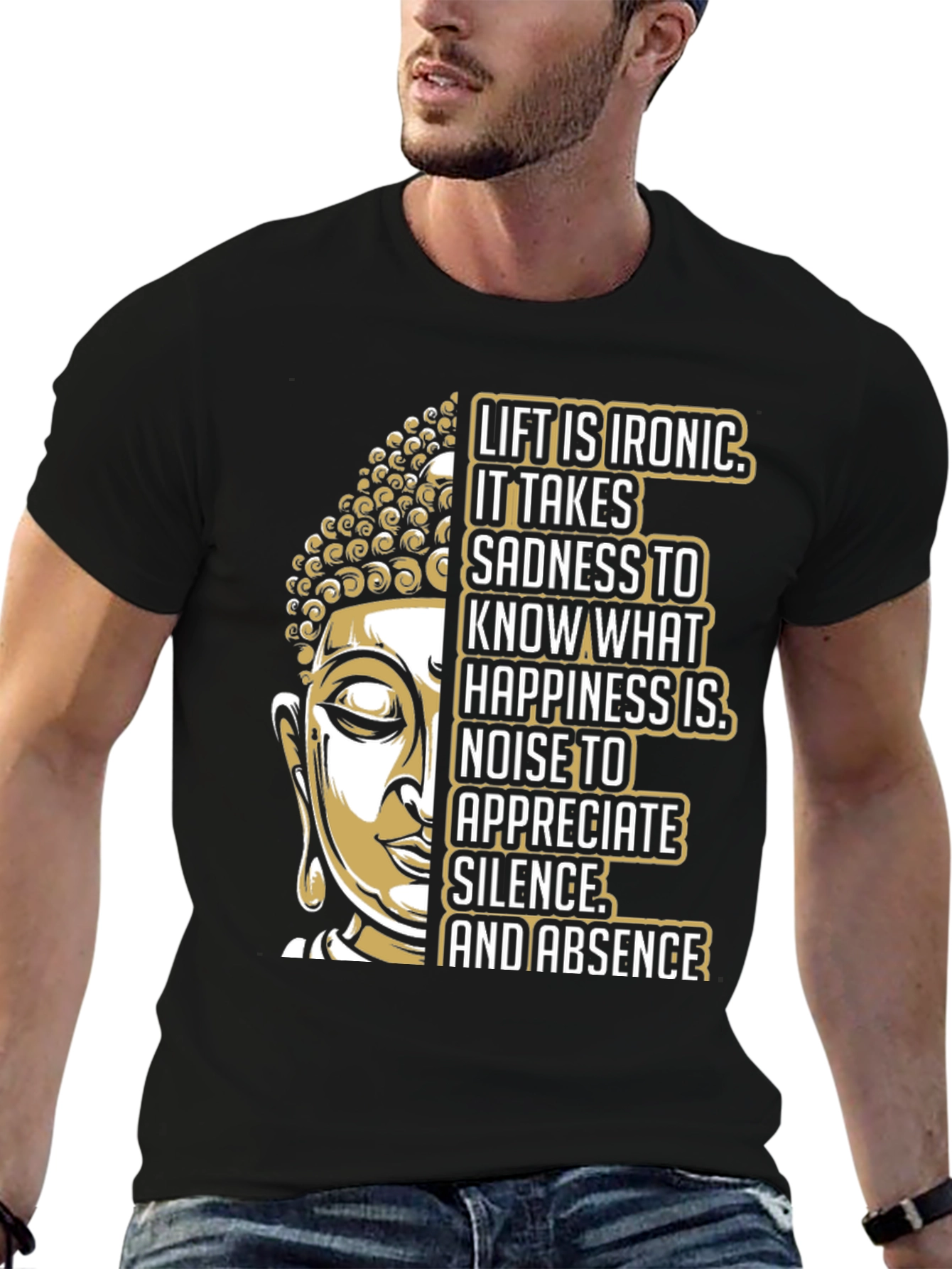 Buddha Graphic Print T-Shirt - Ironic Life