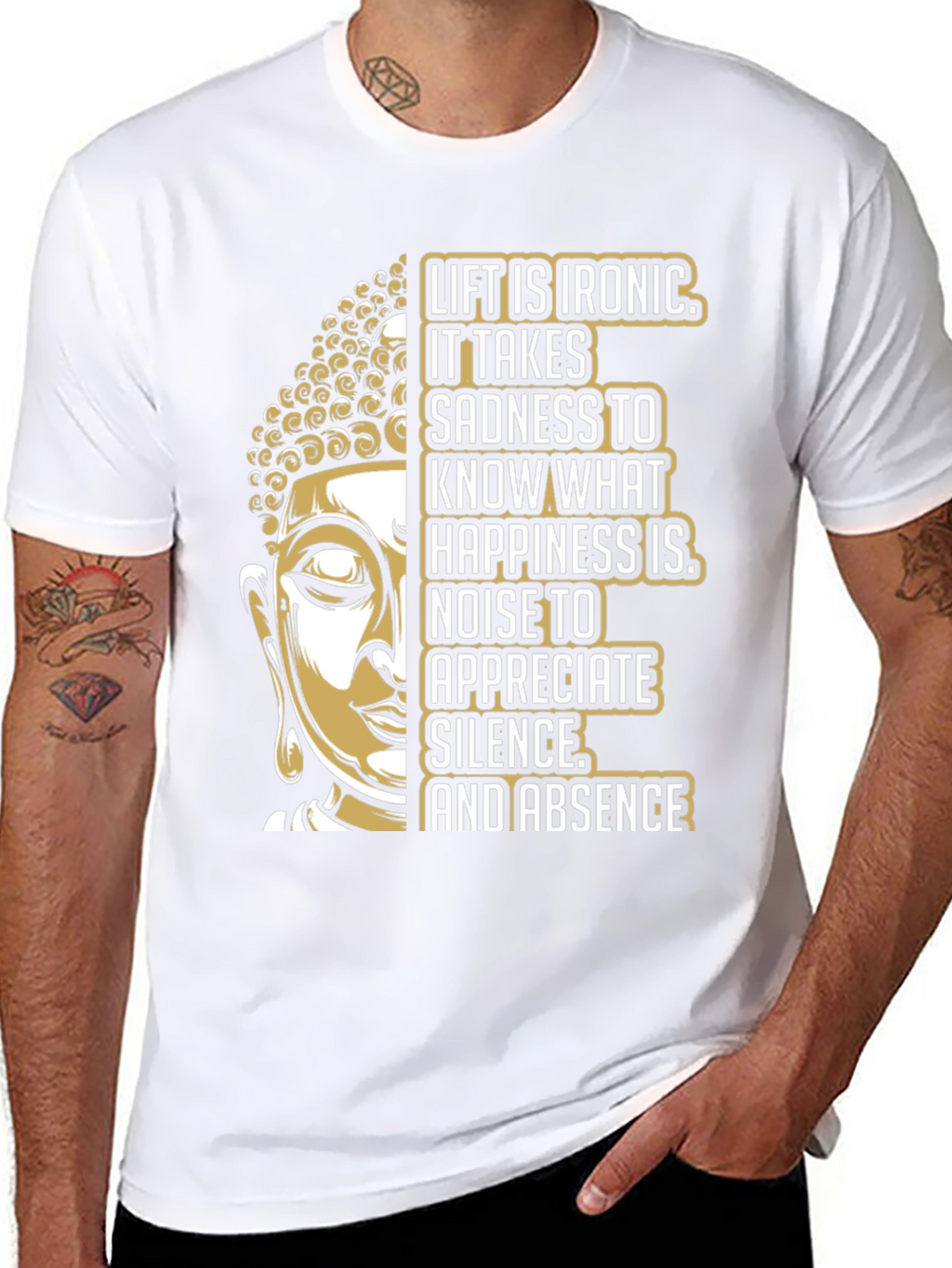 Buddha Graphic Print T-Shirt - Ironic Life