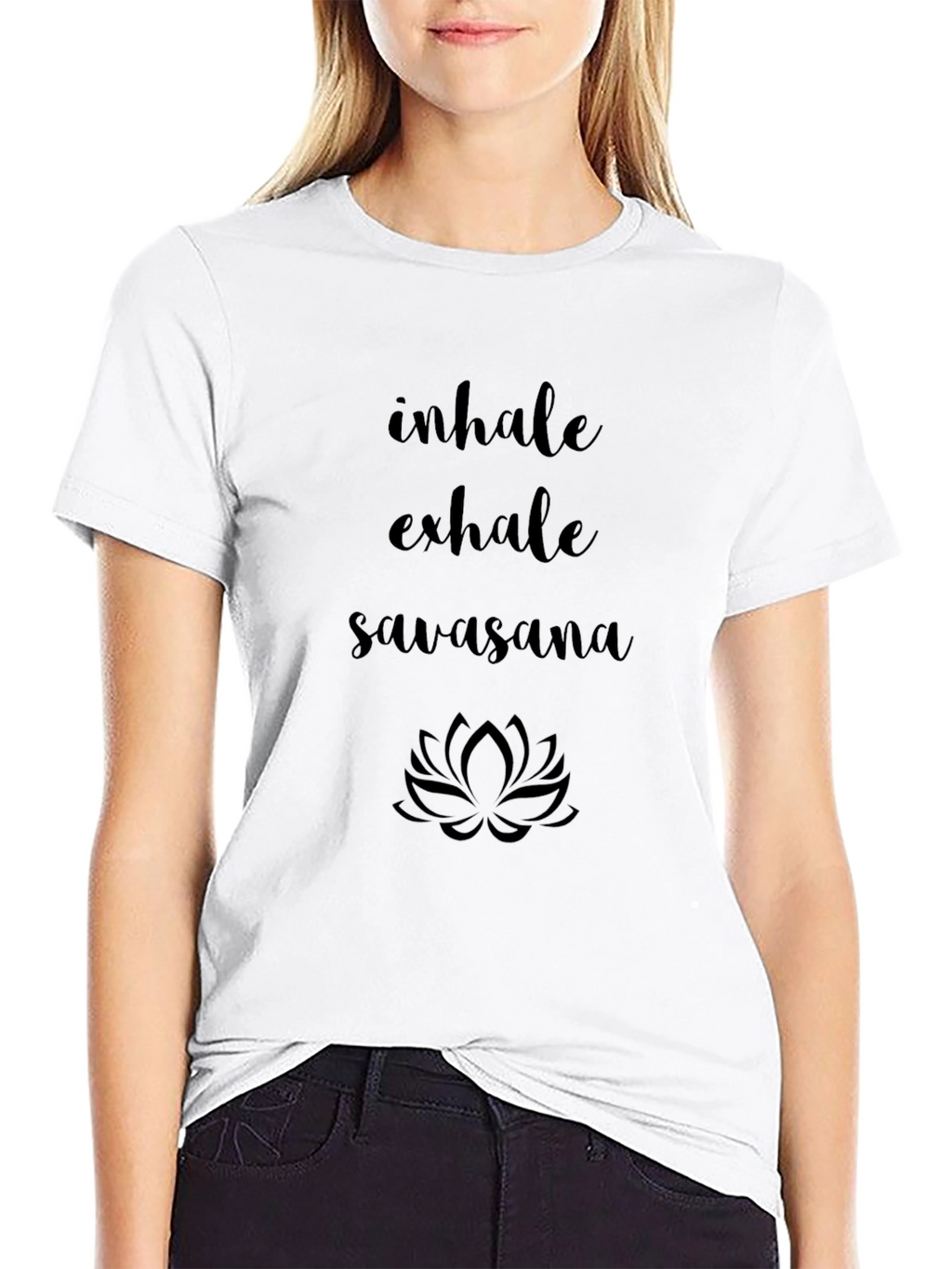 Yoga Inhale Exhale Savasana Lotus Graphic Tee