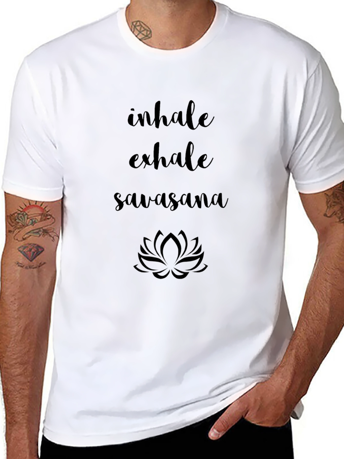 Yoga Inhale Exhale Savasana Lotus Graphic Tee