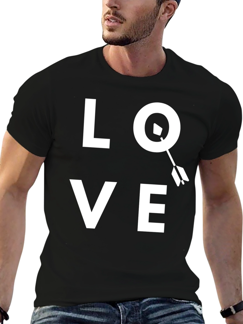 Love Arrow Graphic T-Shirt - Black