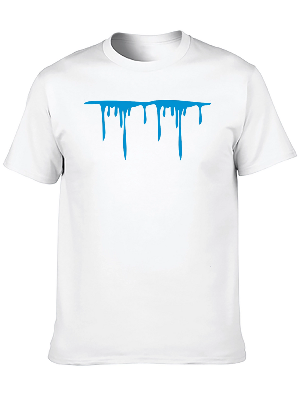 Blue Drip Graphic Black T-Shirt