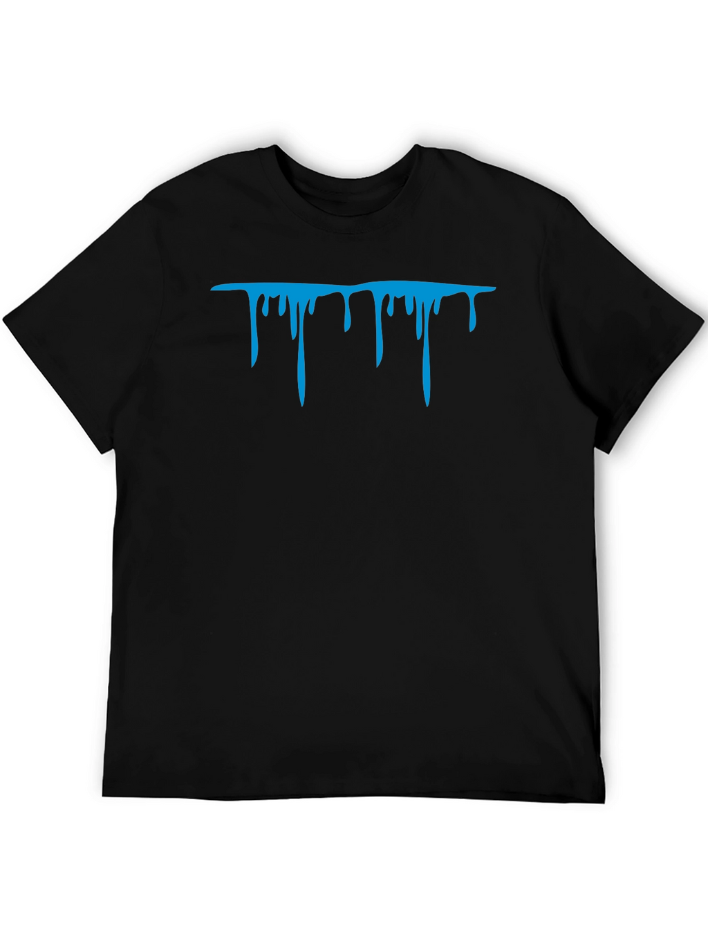 Blue Drip Graphic Black T-Shirt