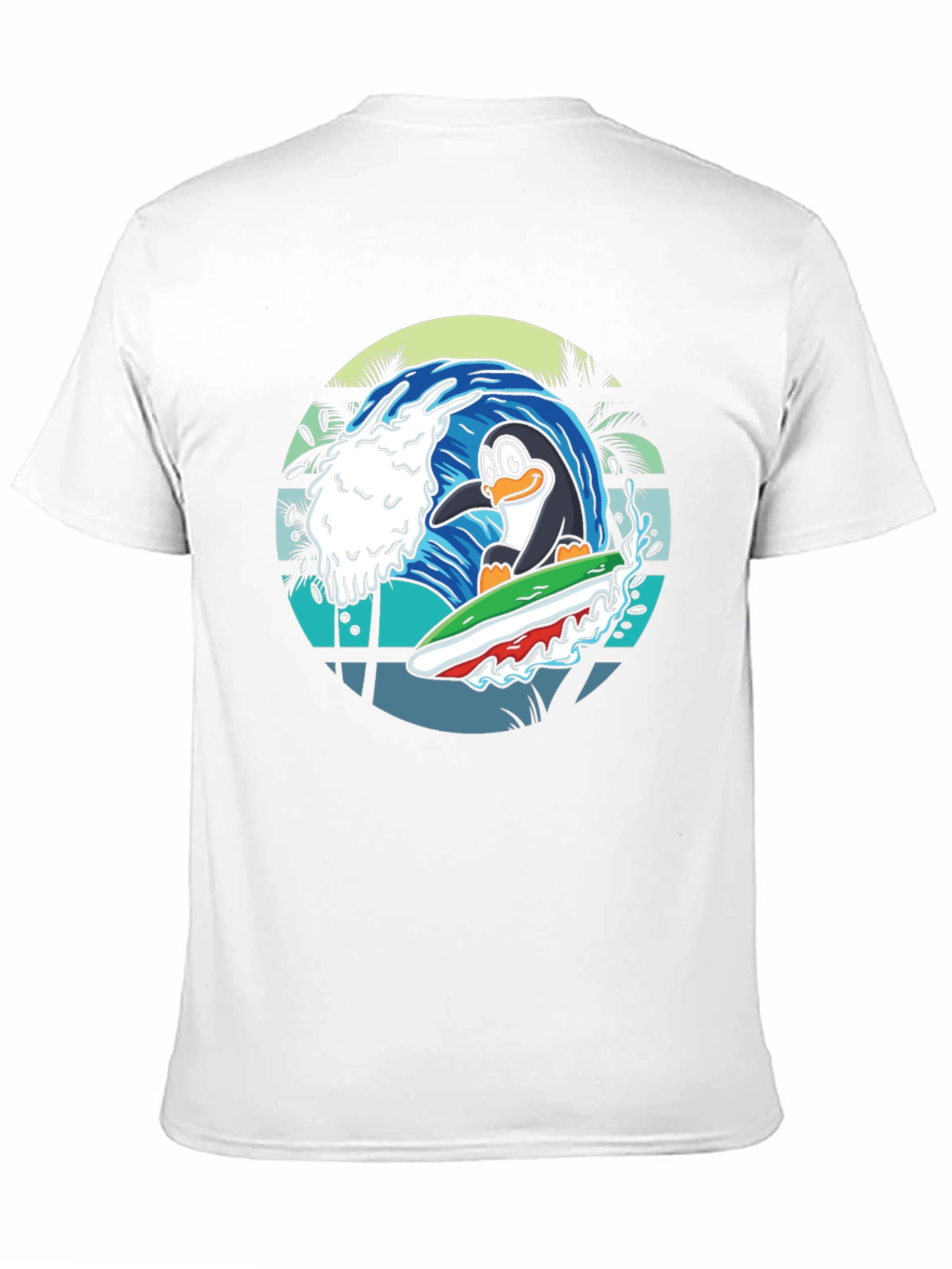 Surfing Penguin Graphic Tee - Black
