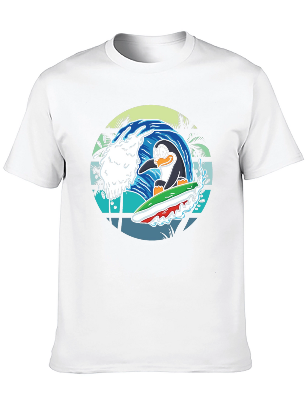 Surfing Penguin Graphic Tee - Black