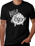 Hello Brainy Monster Black T-Shirt