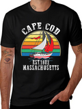 Cape Cod Sailboat T-Shirt - Retro Massachusetts Tee