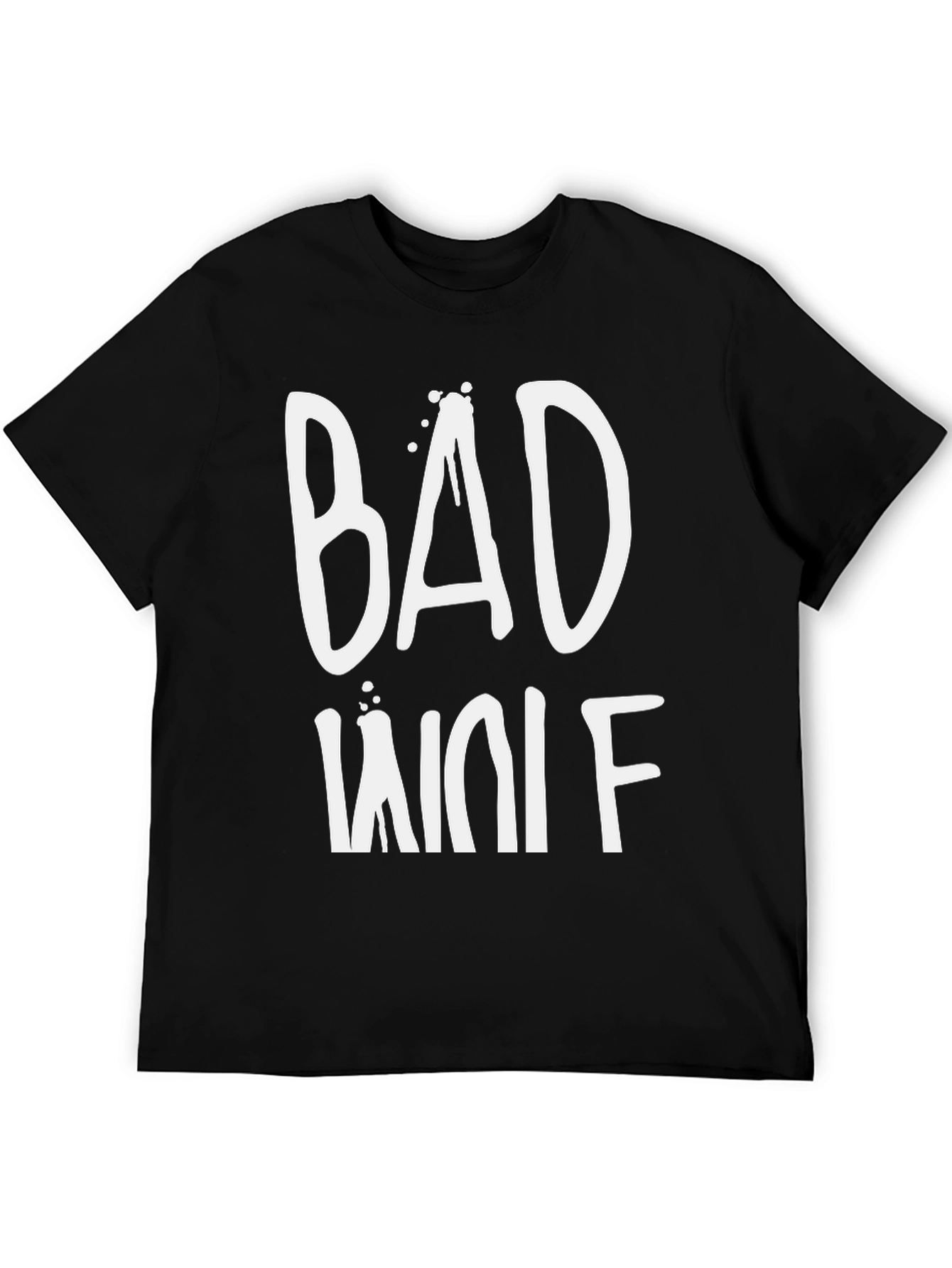 Bad Wolf Graphic Tee - Mens Black Cotton T-Shirt