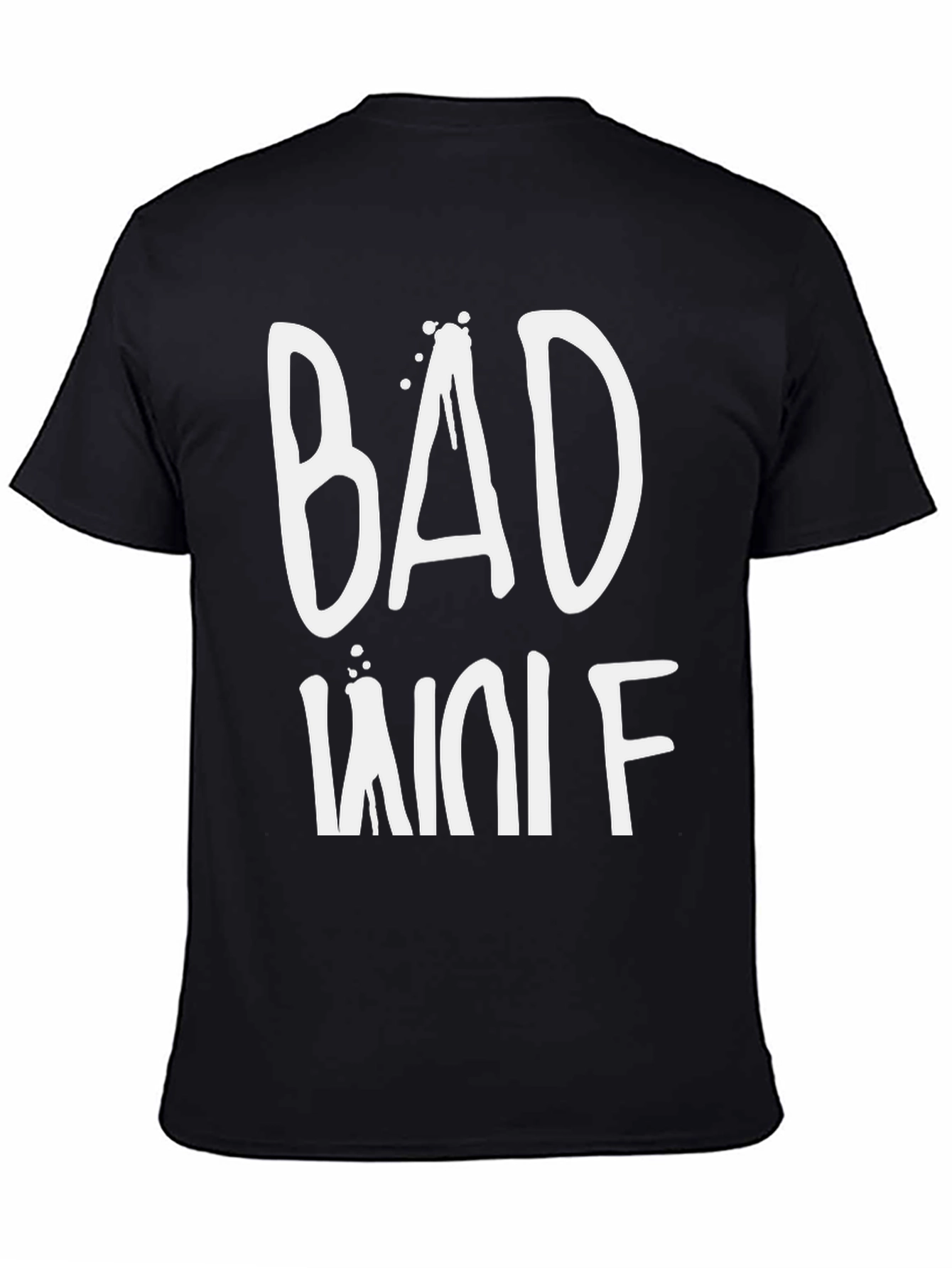 Bad Wolf Graphic Tee - Mens Black Cotton T-Shirt