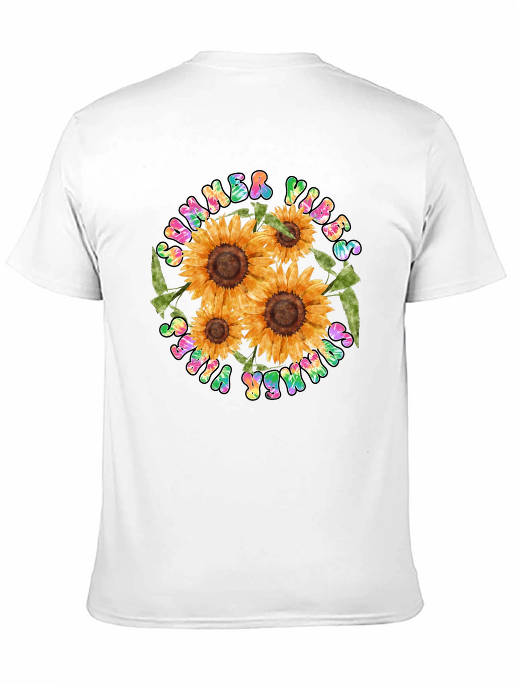 Summer Vibes Sunflower Graphic Tee - Black