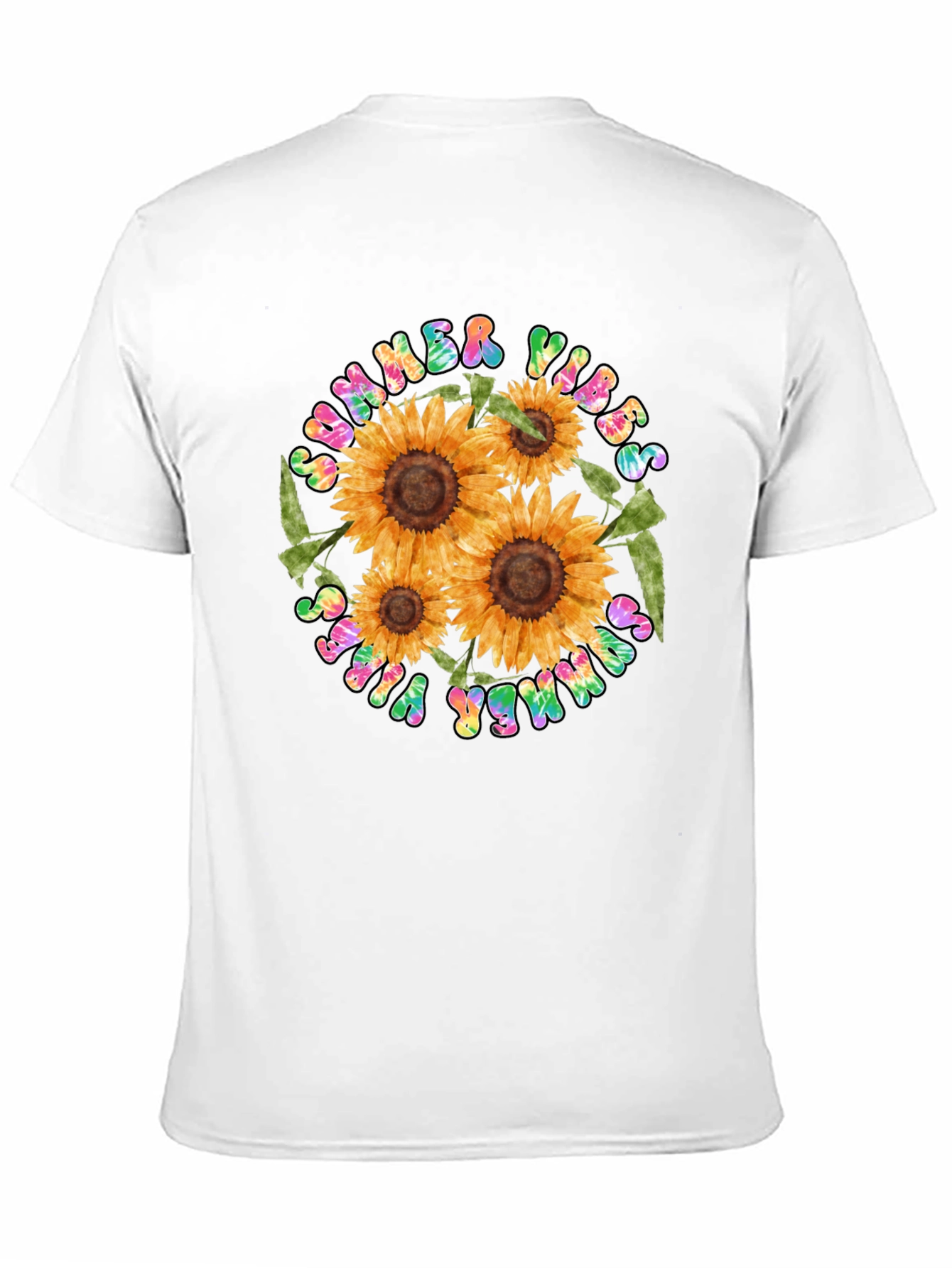 Summer Vibes Sunflower Graphic Tee - Black
