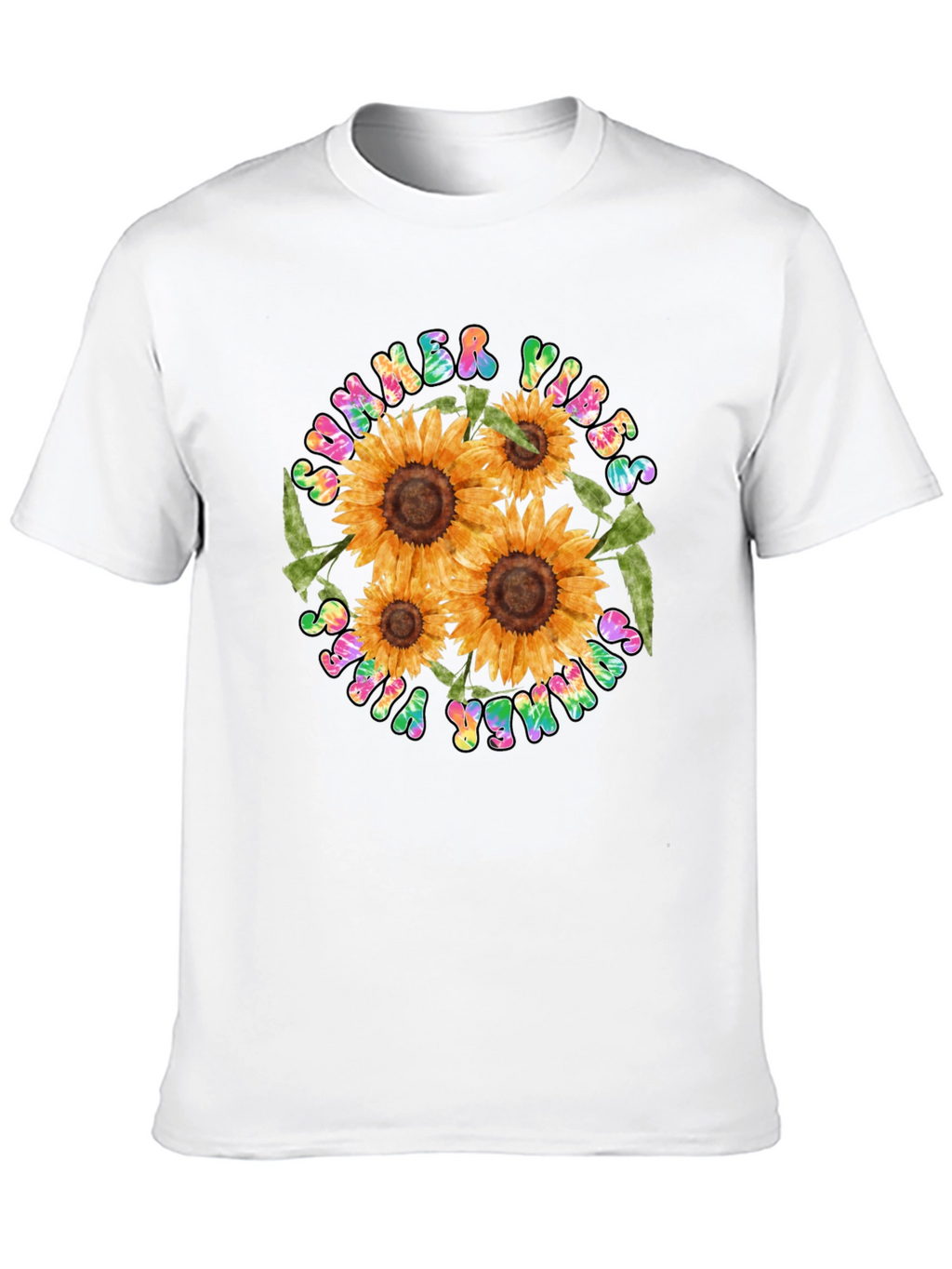 Summer Vibes Sunflower Graphic Tee - Black