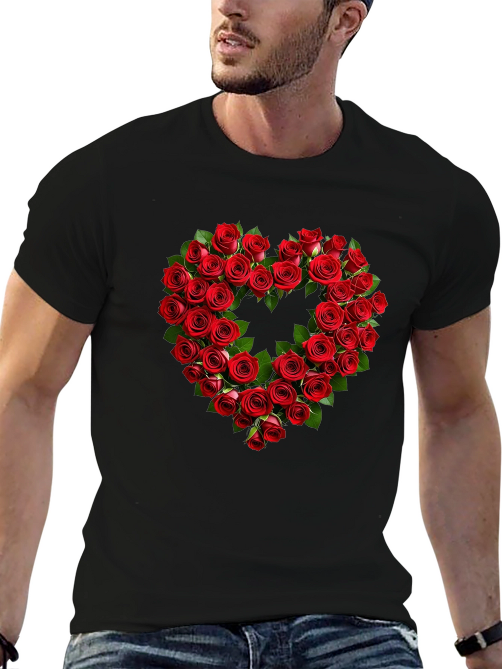 Rose Heart Graphic Tee - Romantic Valentines Day Shirt