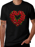 Rose Heart Graphic Tee - Romantic Valentines Day Shirt