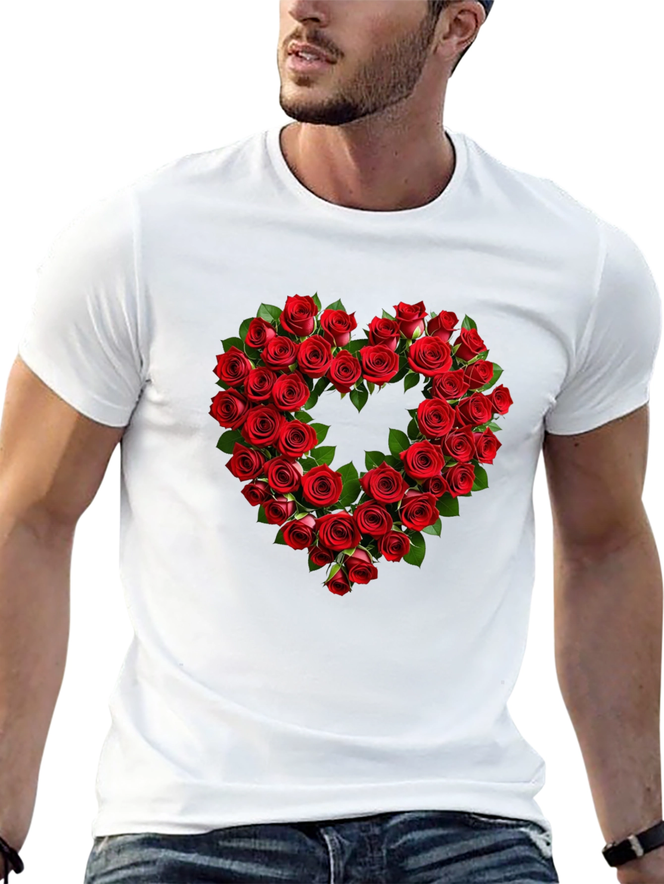 Rose Heart Graphic Tee - Romantic Valentines Day Shirt