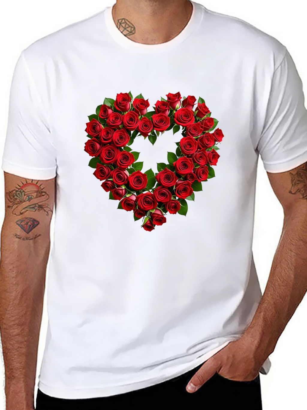 Rose Heart Graphic Tee - Romantic Valentines Day Shirt