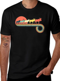Retro Moose Sunset Graphic T-Shirt