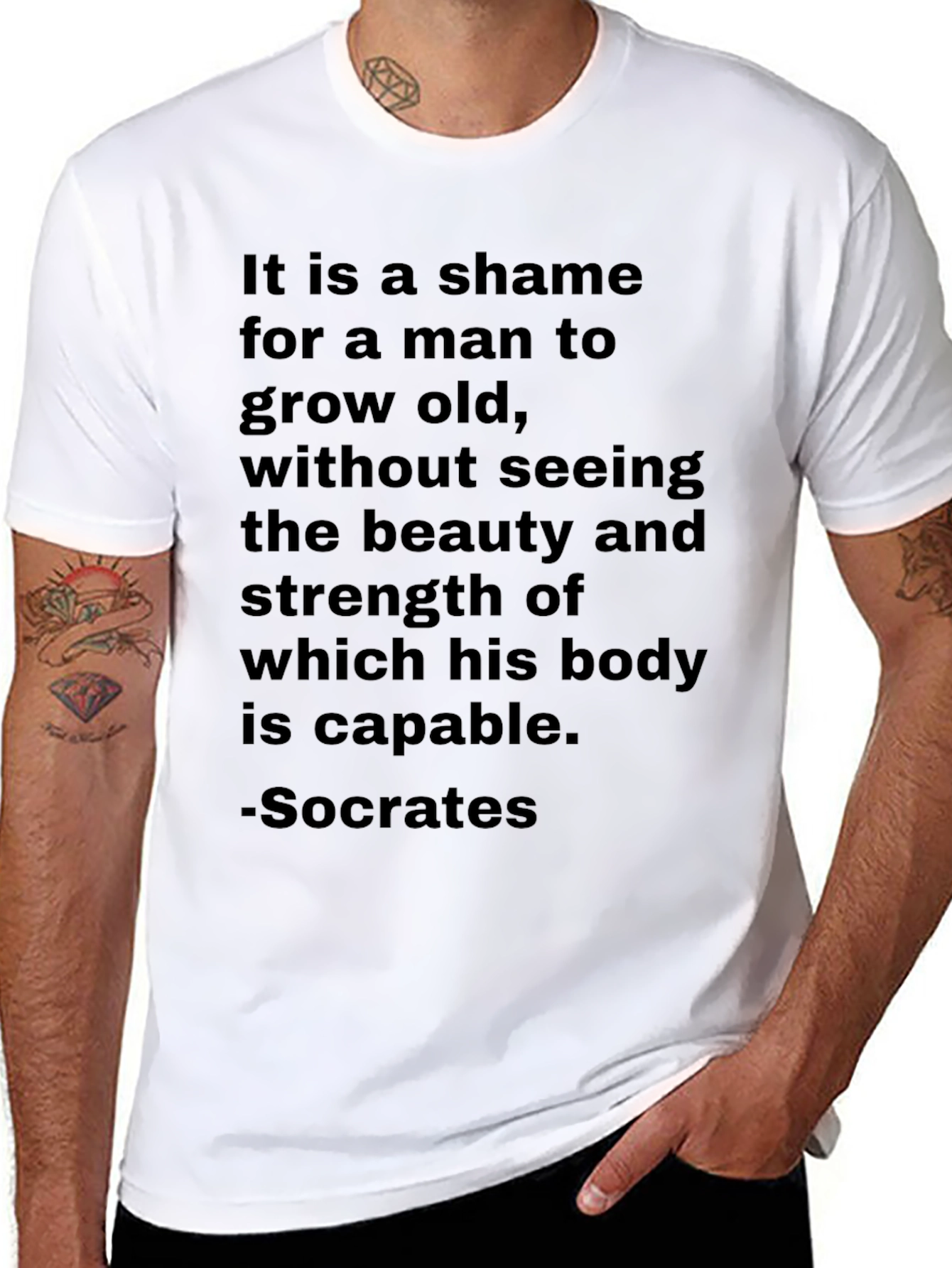 Socrates Quote T-Shirt: Beauty & Strength