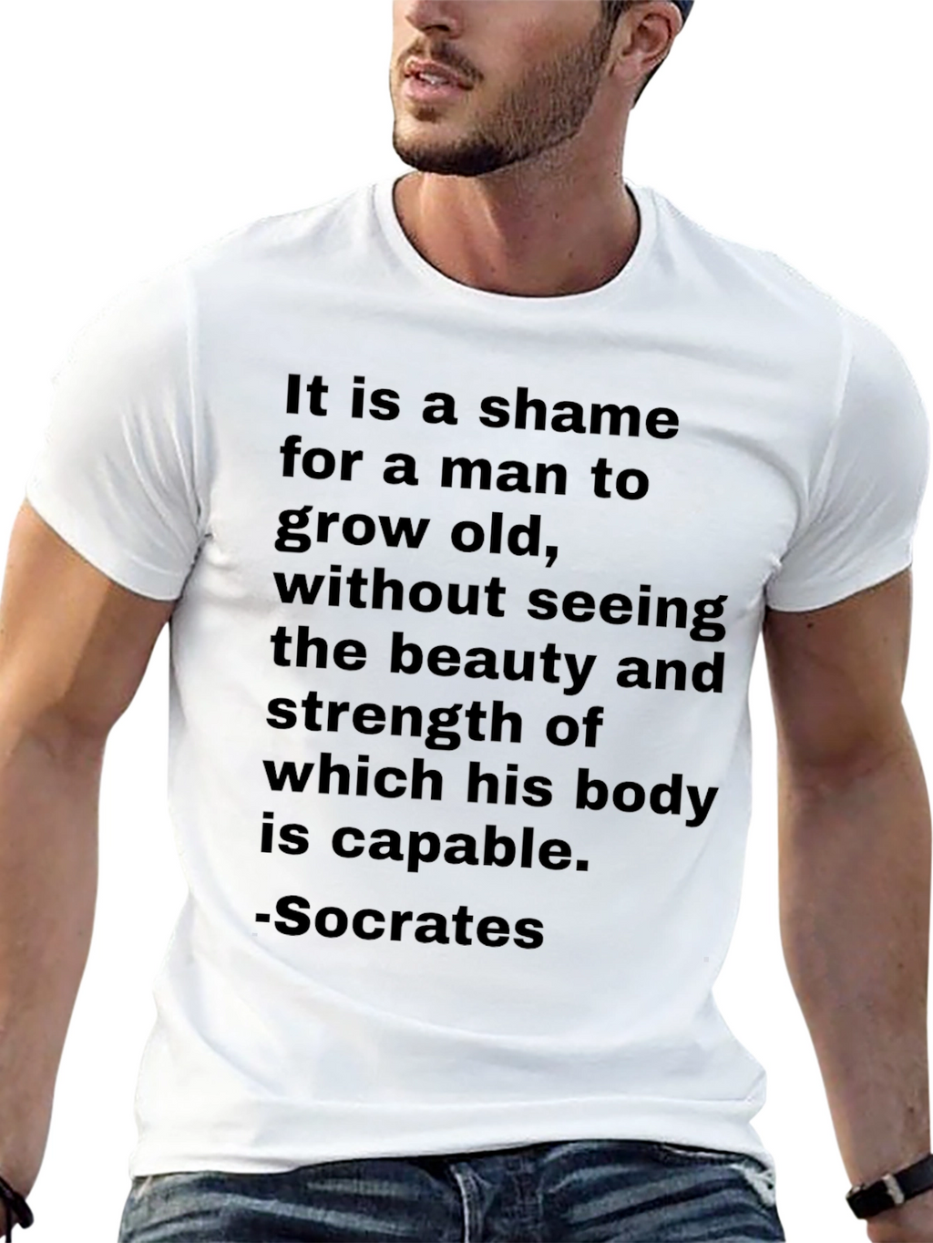 Socrates Quote T-Shirt: Beauty & Strength