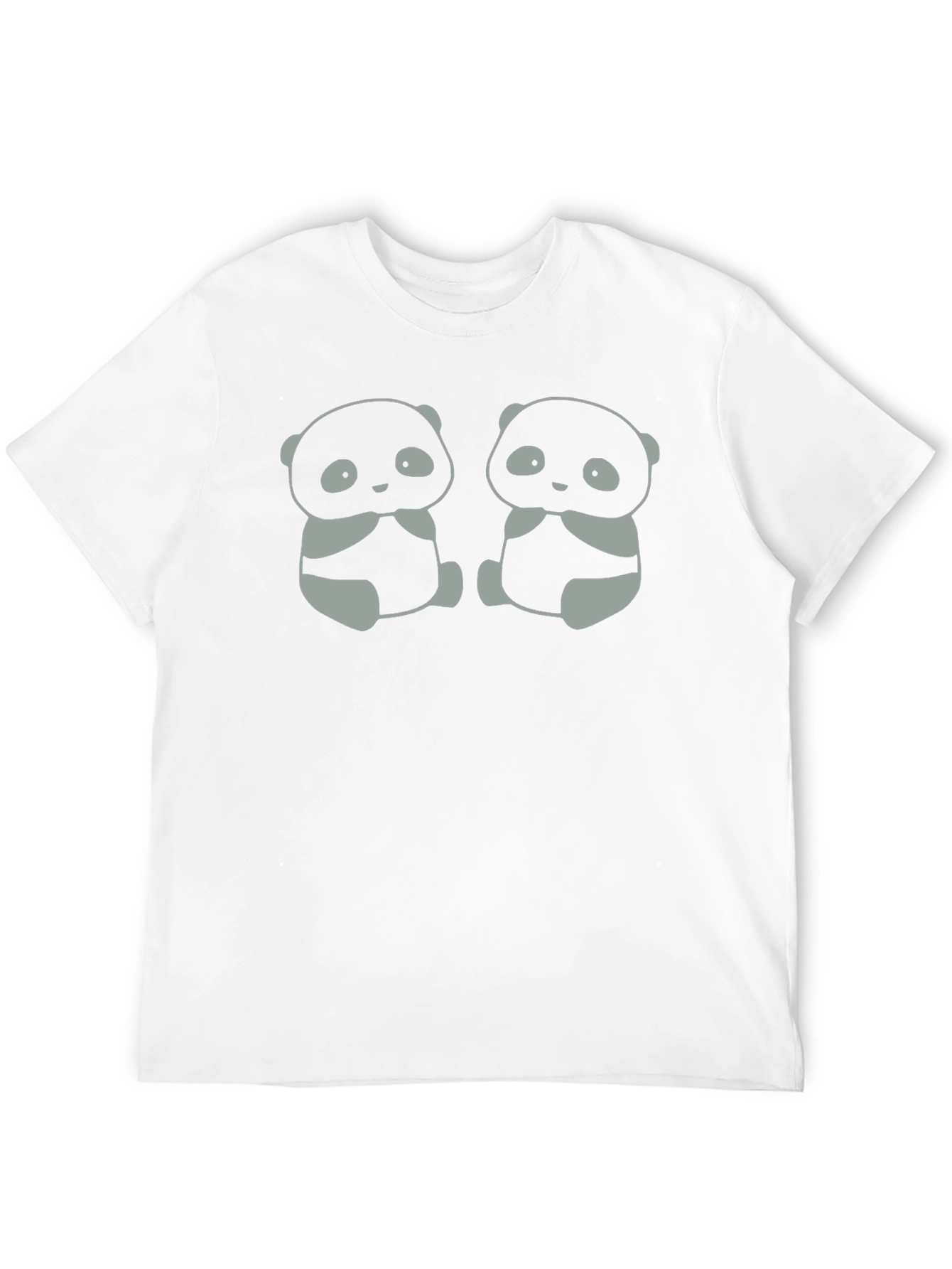 Cute Panda Bear Graphic Tee - Black Cotton T-Shirt