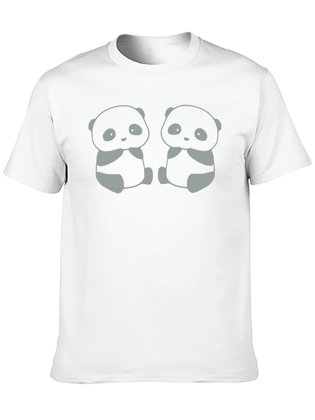 Cute Panda Bear Graphic Tee - Black Cotton T-Shirt