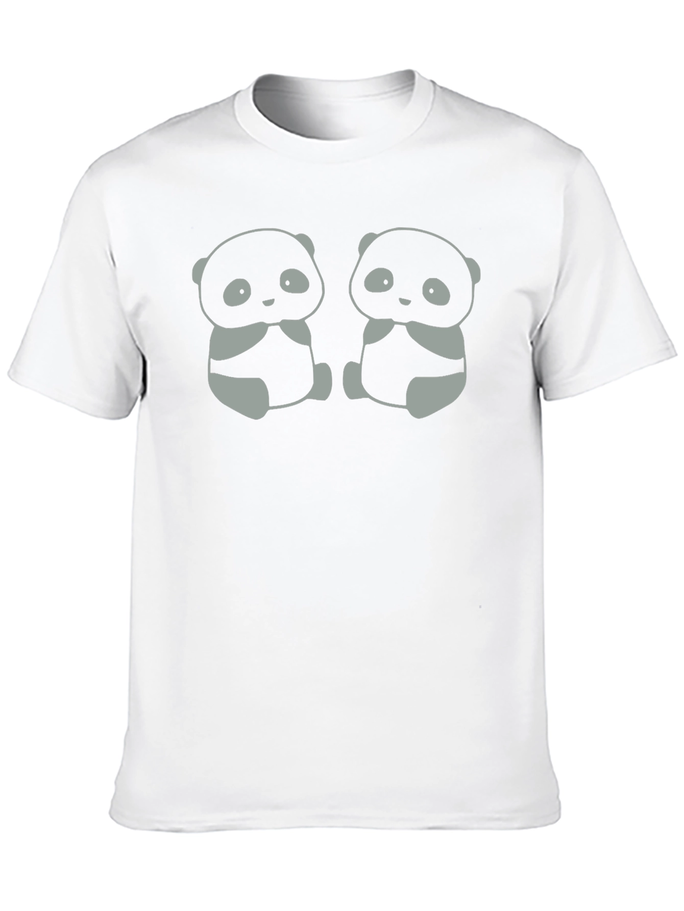 Cute Panda Bear Graphic Tee - Black Cotton T-Shirt