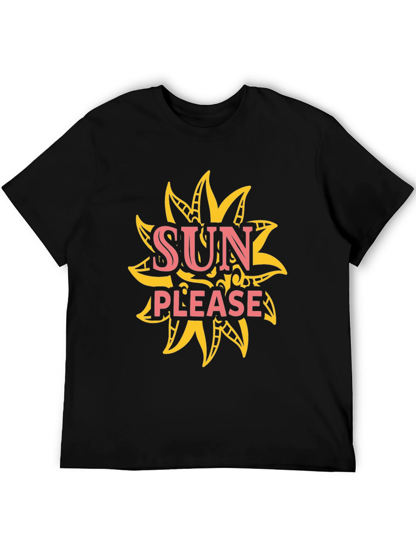 Sun Please Graphic Tee - Black Cotton T-Shirt