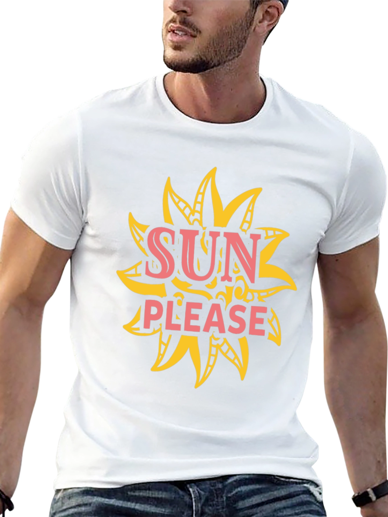 Sun Please Graphic Tee - Black Cotton T-Shirt