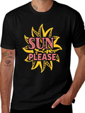 Sun Please Graphic Tee - Black Cotton T-Shirt