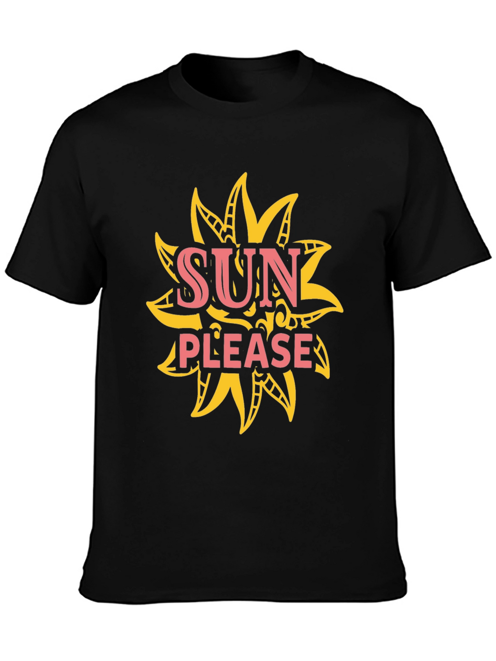 Sun Please Graphic Tee - Black Cotton T-Shirt