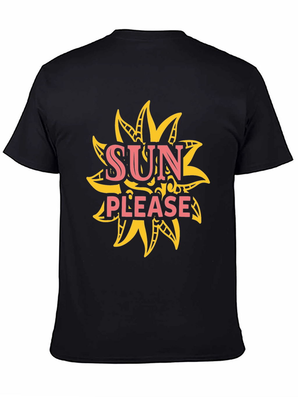 Sun Please Graphic Tee - Black Cotton T-Shirt