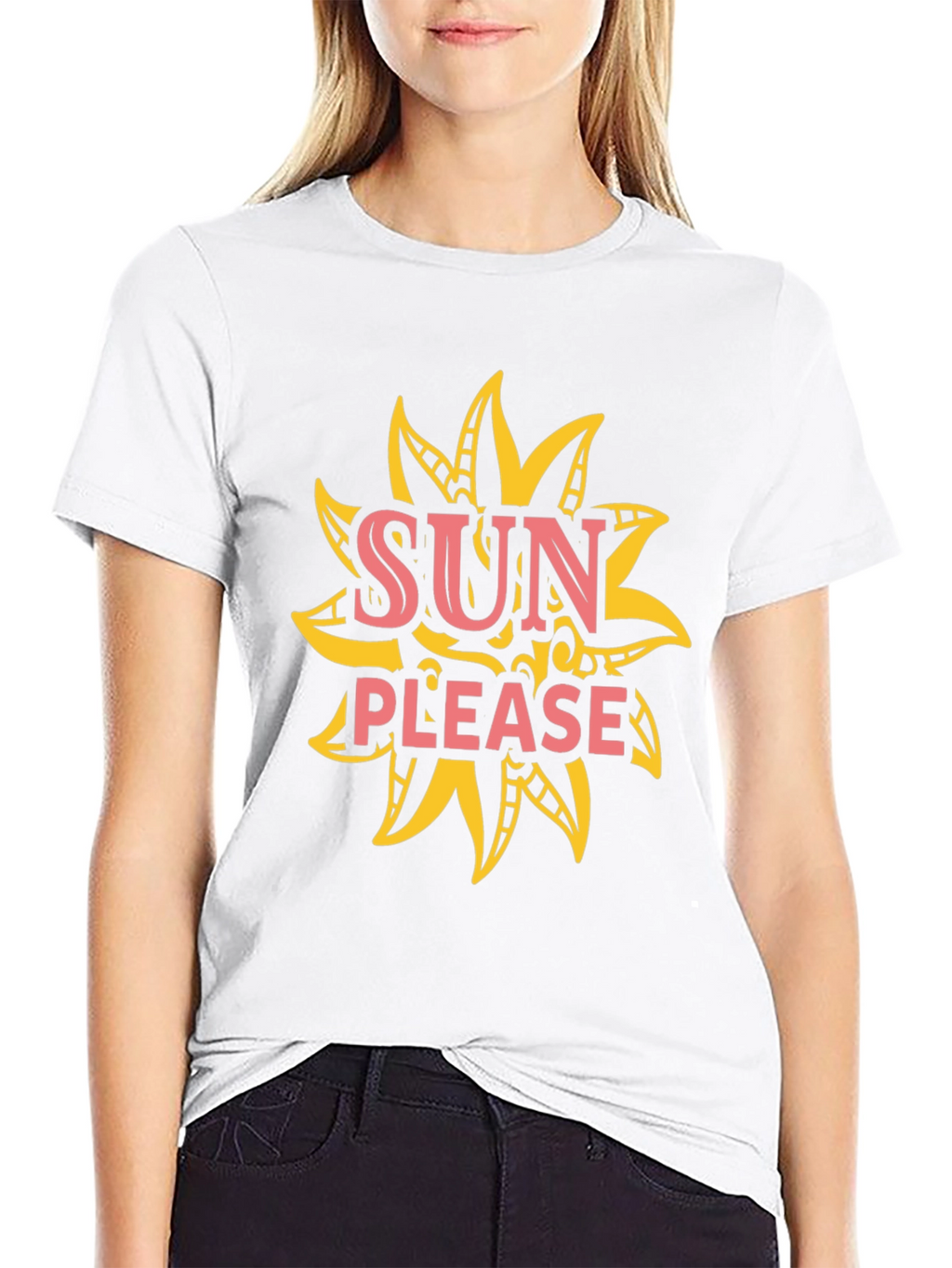 Sun Please Graphic Tee - Black Cotton T-Shirt