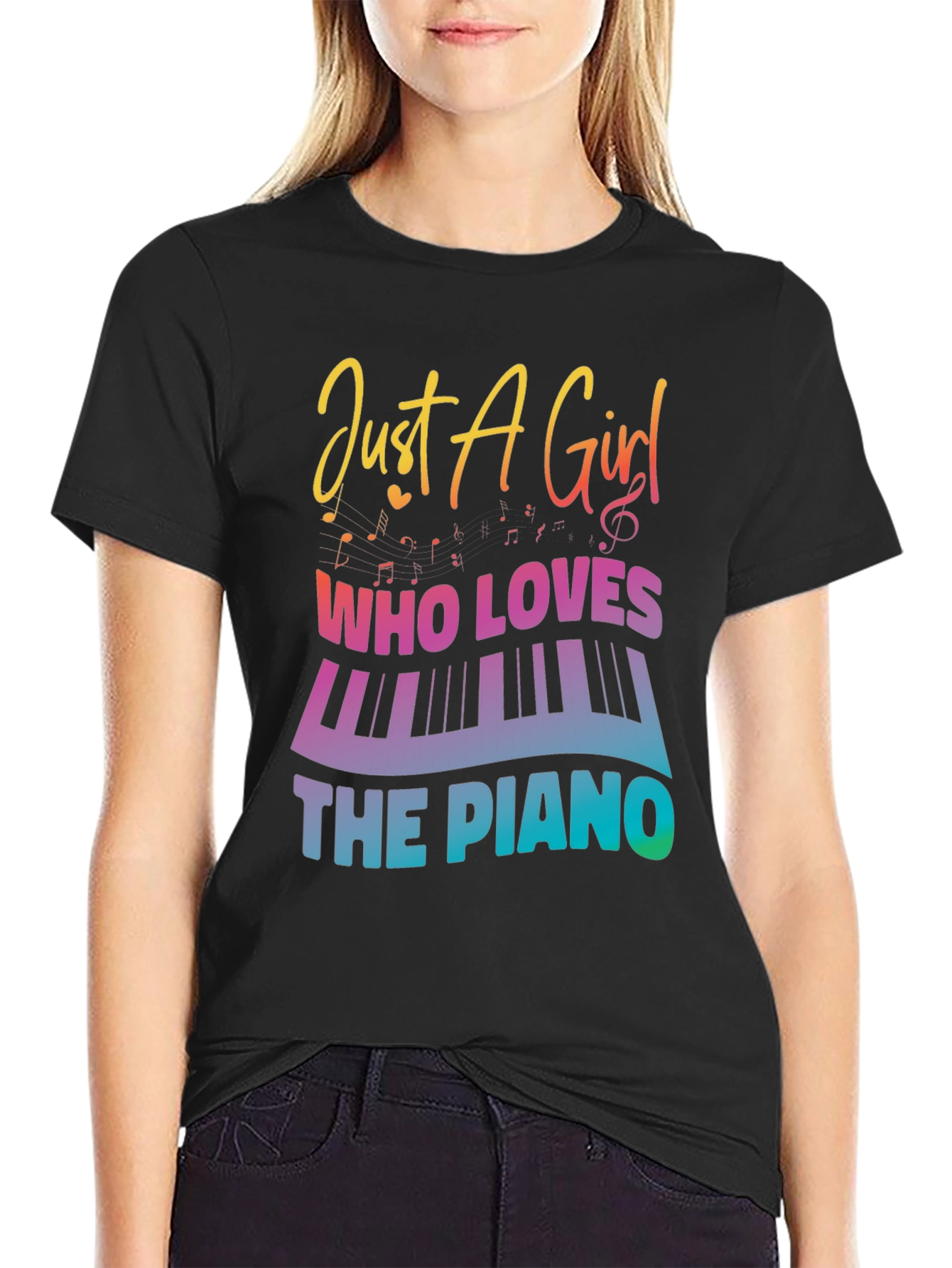 Just a Girl Who Loves The Piano - Graphic Tee
