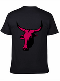 Bull Head Graphic Print Black T-Shirt