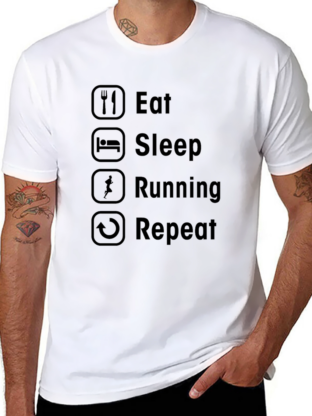 Eat Sleep Running Repeat Graphic Tee